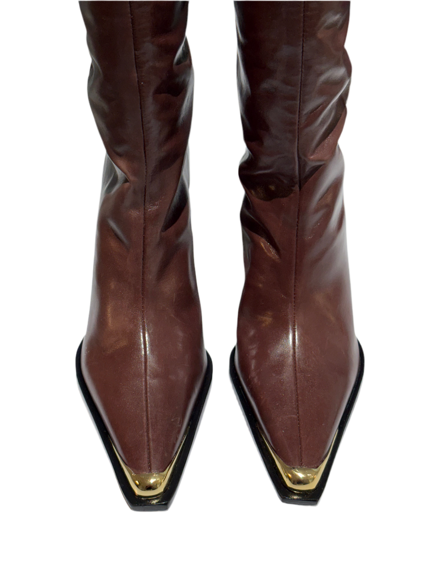 Stivale alto in pelle tacco 7cm Schutz