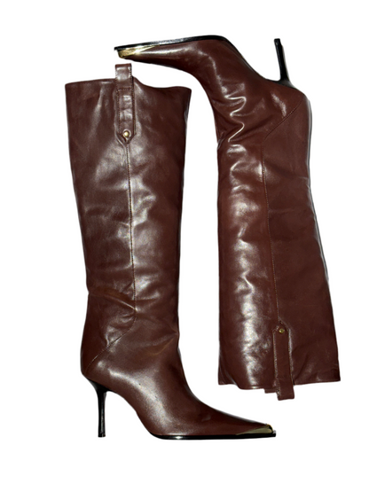 Stivale alto in pelle tacco 7cm Schutz