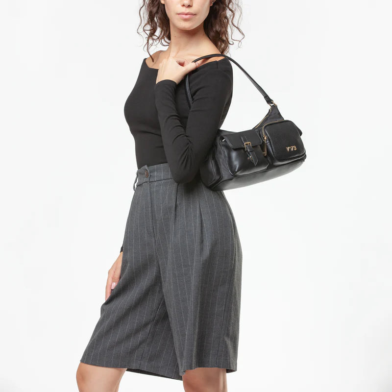 Borsa a spalla nera V°73
