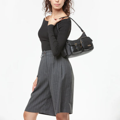 Borsa a spalla nera V°73