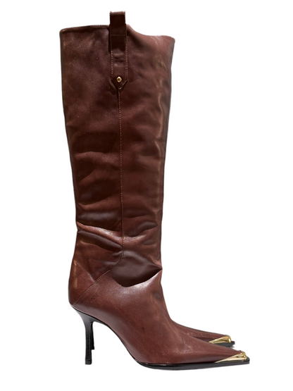 Stivale alto in pelle tacco 7cm Schutz