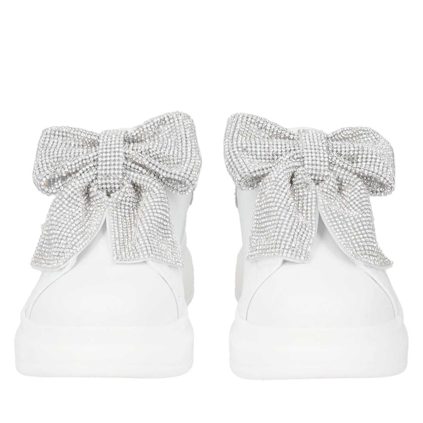 Sneakers in pelle bianca con fiocco Tosca Blu