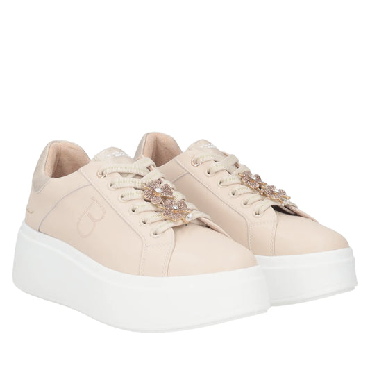 Sneakers in pelle beige Tosca Blu
