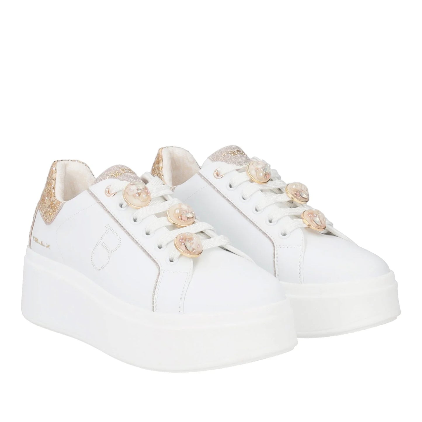 Sneakers bianca in pelle Tosca Blu