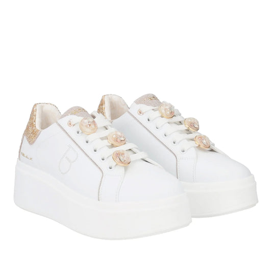 Sneakers bianca in pelle Tosca Blu