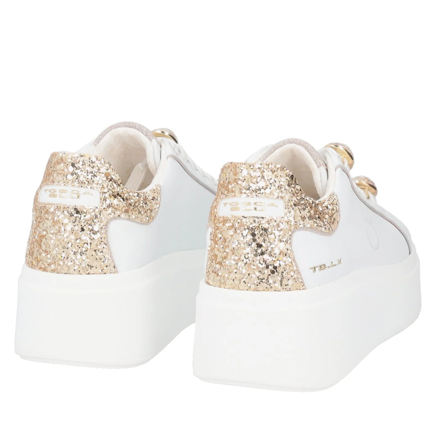 Sneakers bianca in pelle Tosca Blu