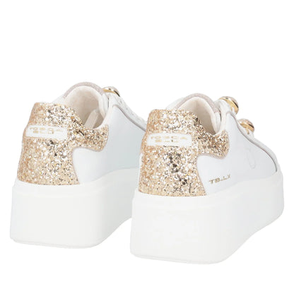 Sneakers bianca in pelle Tosca Blu