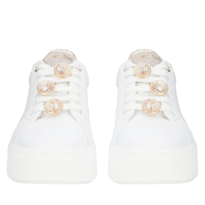 Sneakers bianca in pelle Tosca Blu