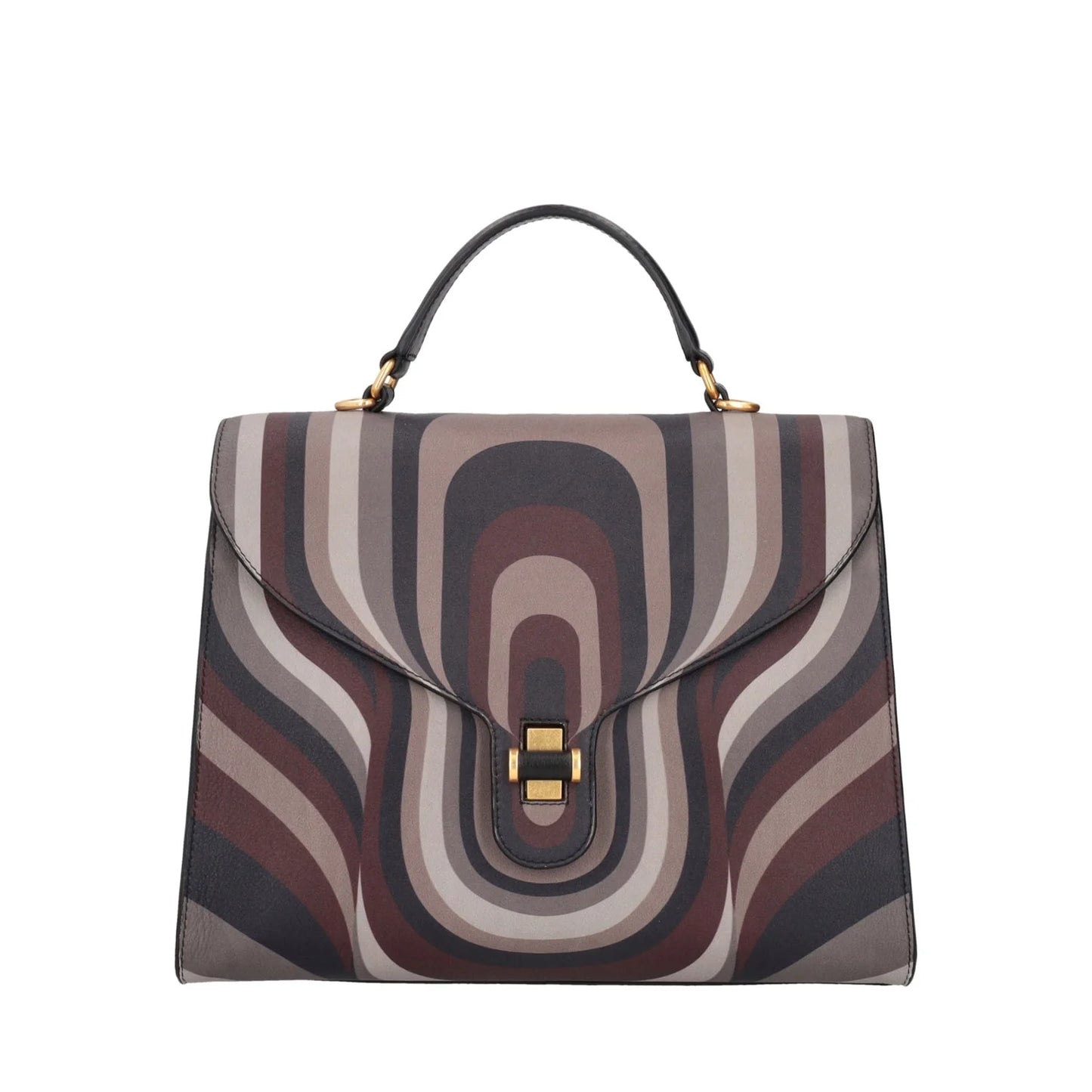 Borsa a mano grande Grace con stampa geometrica colore fango Tosca Blu