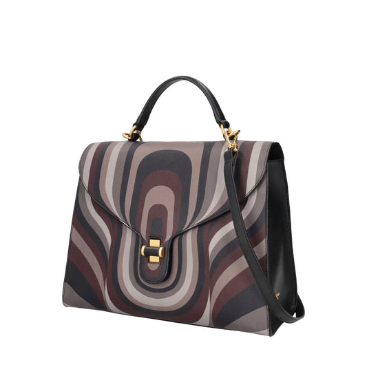Borsa a mano grande Grace con stampa geometrica colore fango Tosca Blu