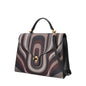 Borsa a mano grande Grace con stampa geometrica colore fango Tosca Blu