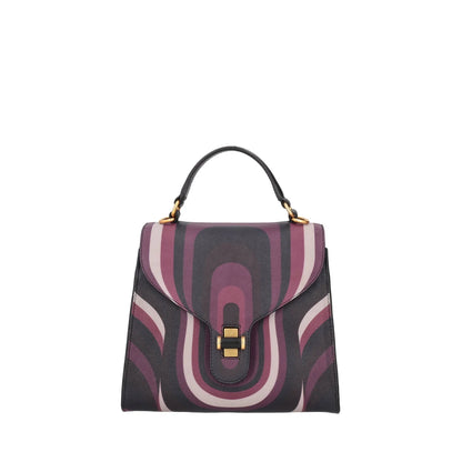 Borsa a mano media Grace con stampa geometrica colore bordeaux Tosca Blu