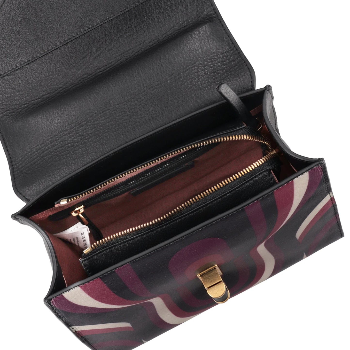 Borsa a mano media Grace con stampa geometrica colore bordeaux Tosca Blu