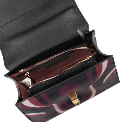 Borsa a mano media Grace con stampa geometrica colore bordeaux Tosca Blu