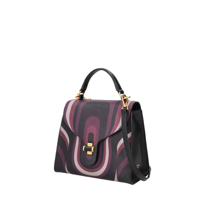 Borsa a mano media Grace con stampa geometrica colore bordeaux Tosca Blu