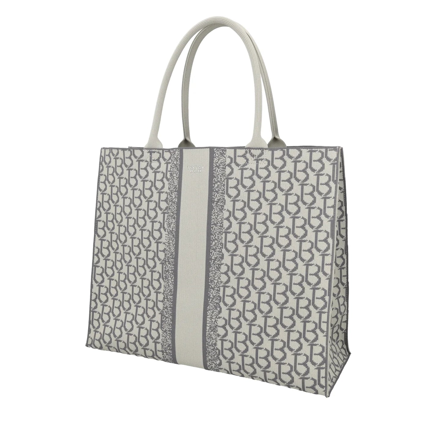 Shopping grande logata Saint Tropez colore grigio chiaro