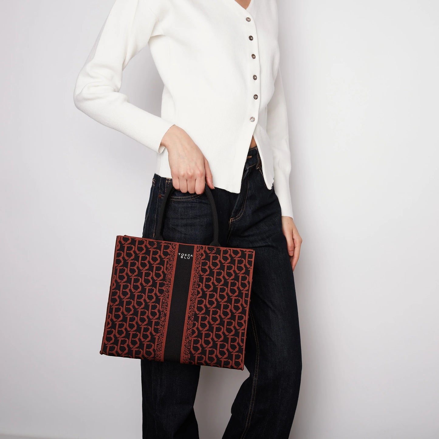 Shopping media logata Saint Tropez colore nero Tosca Blu