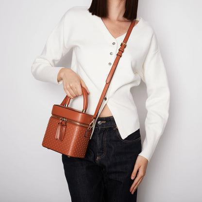 Borsa a mano rigida Erica colore cuoio