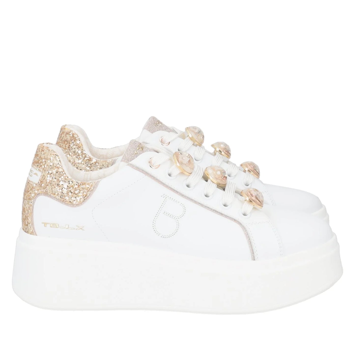 Sneakers bianca in pelle Tosca Blu