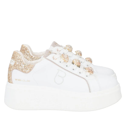 Sneakers bianca in pelle Tosca Blu
