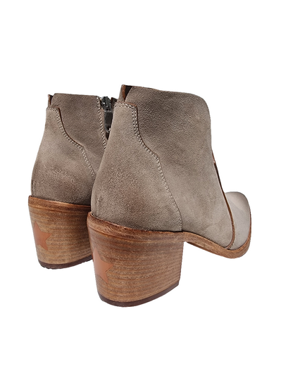 Tronchetto texano in pelle beige