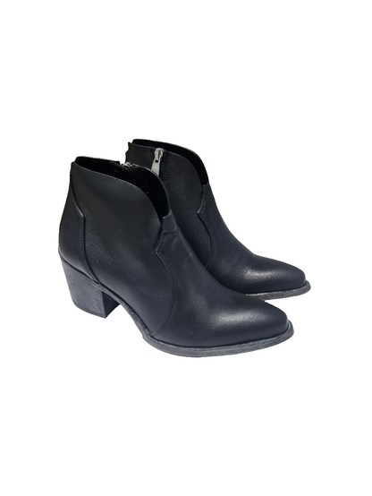Stivaletto texano in pelle nero