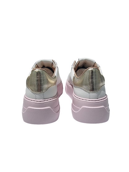 Sneakers Stokton butterfly rosa in pelle