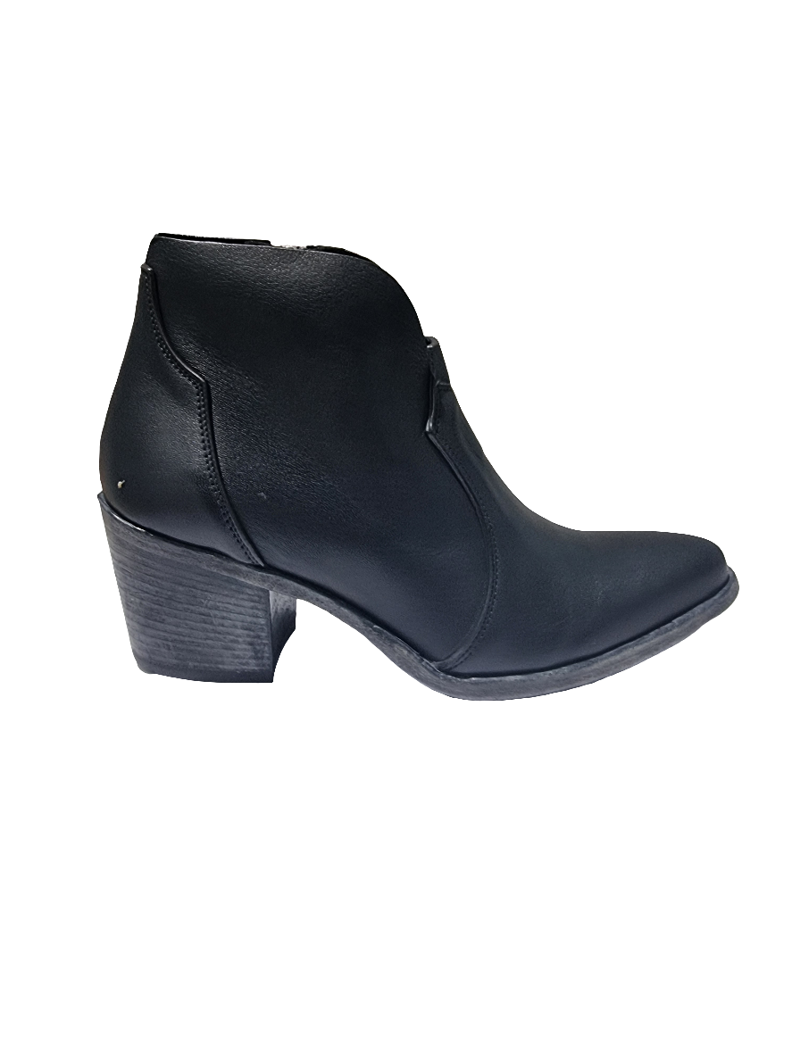 Stivaletto texano in pelle nero