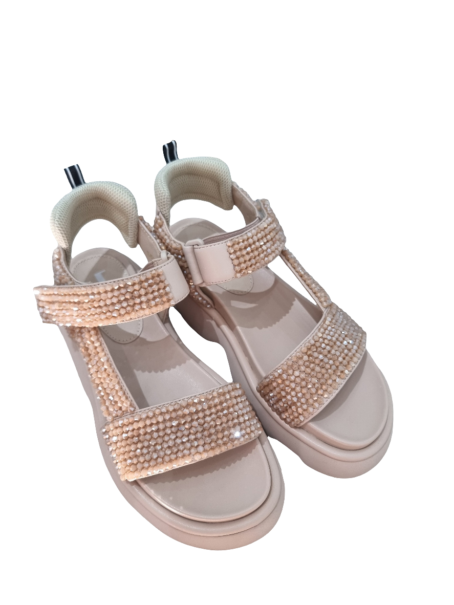 Sandalo strass sabbia Jeannot