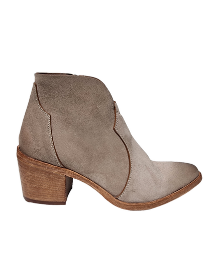 Tronchetto texano in pelle beige