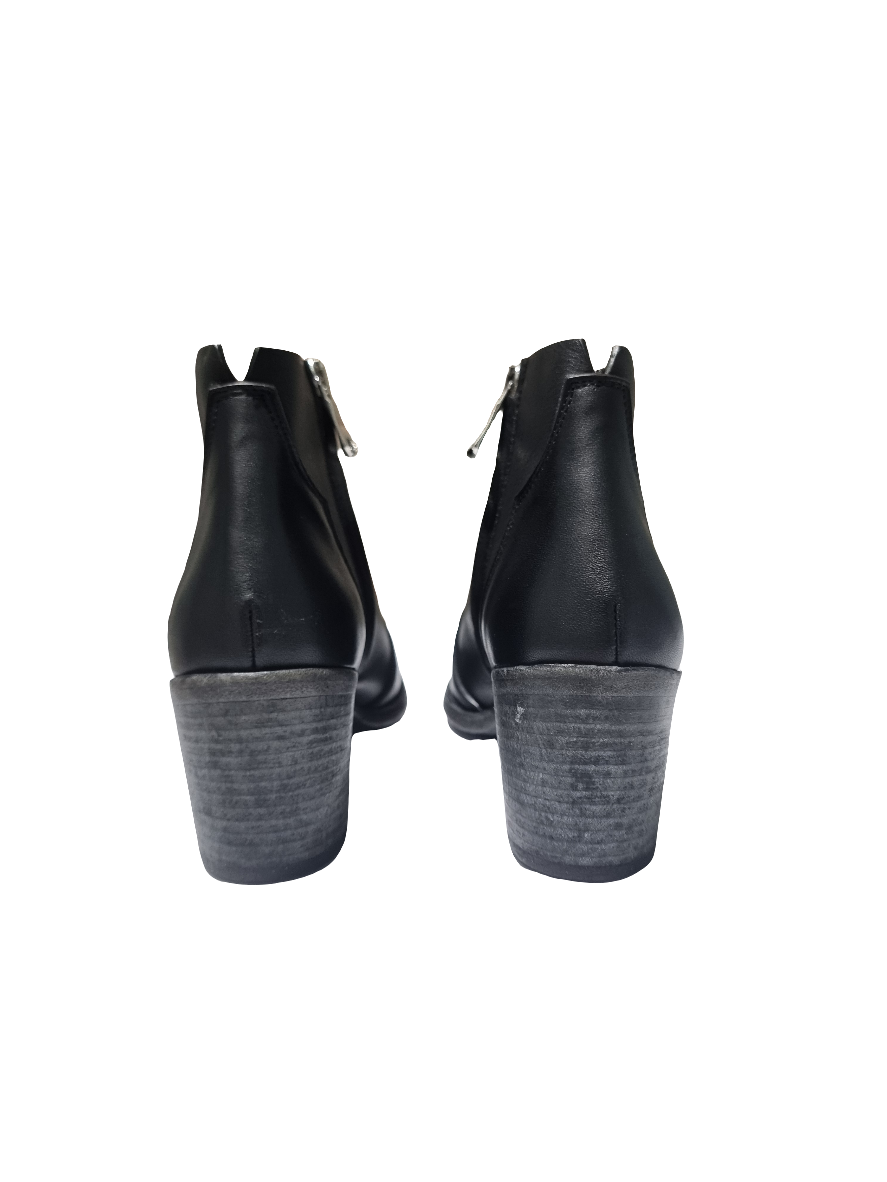 Stivaletto texano in pelle nero