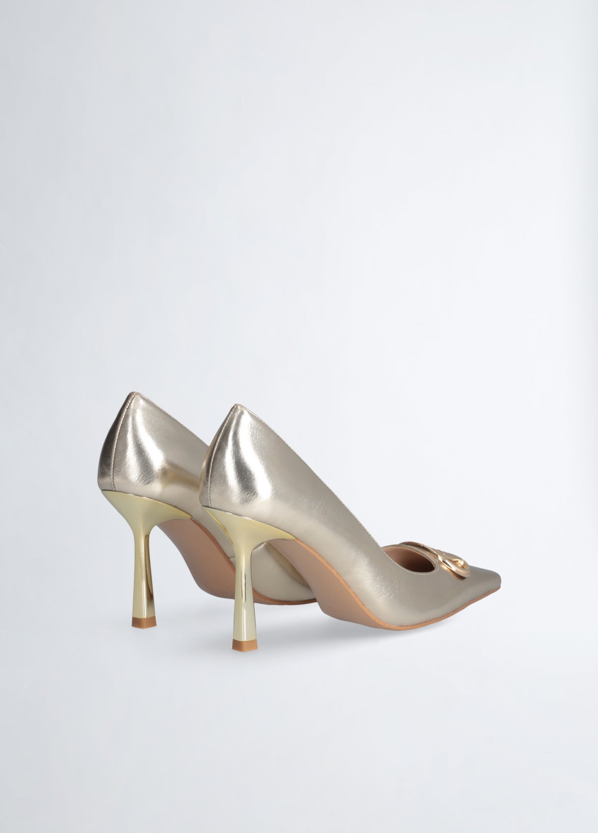 Décolleté color oro con logo Liu-Jo
