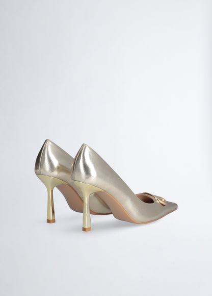 Décolleté color oro con logo Liu-Jo