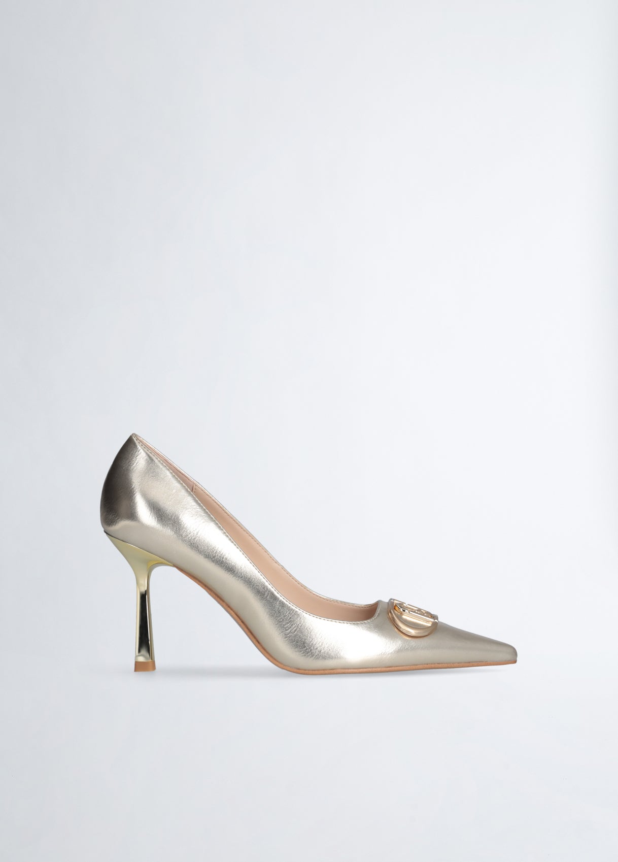 Décolleté color oro con logo Liu-Jo