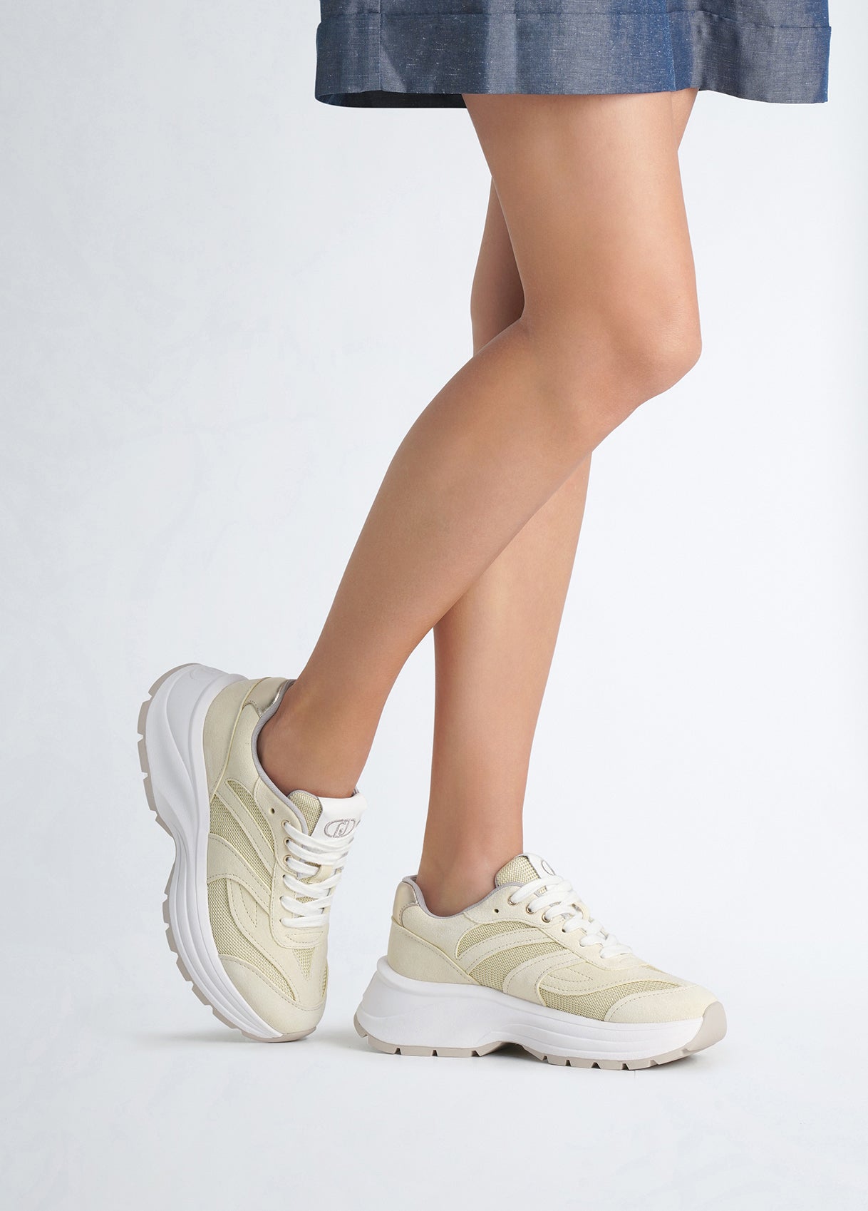 Sneakers in suede e brighty mesh Liu-Jo
