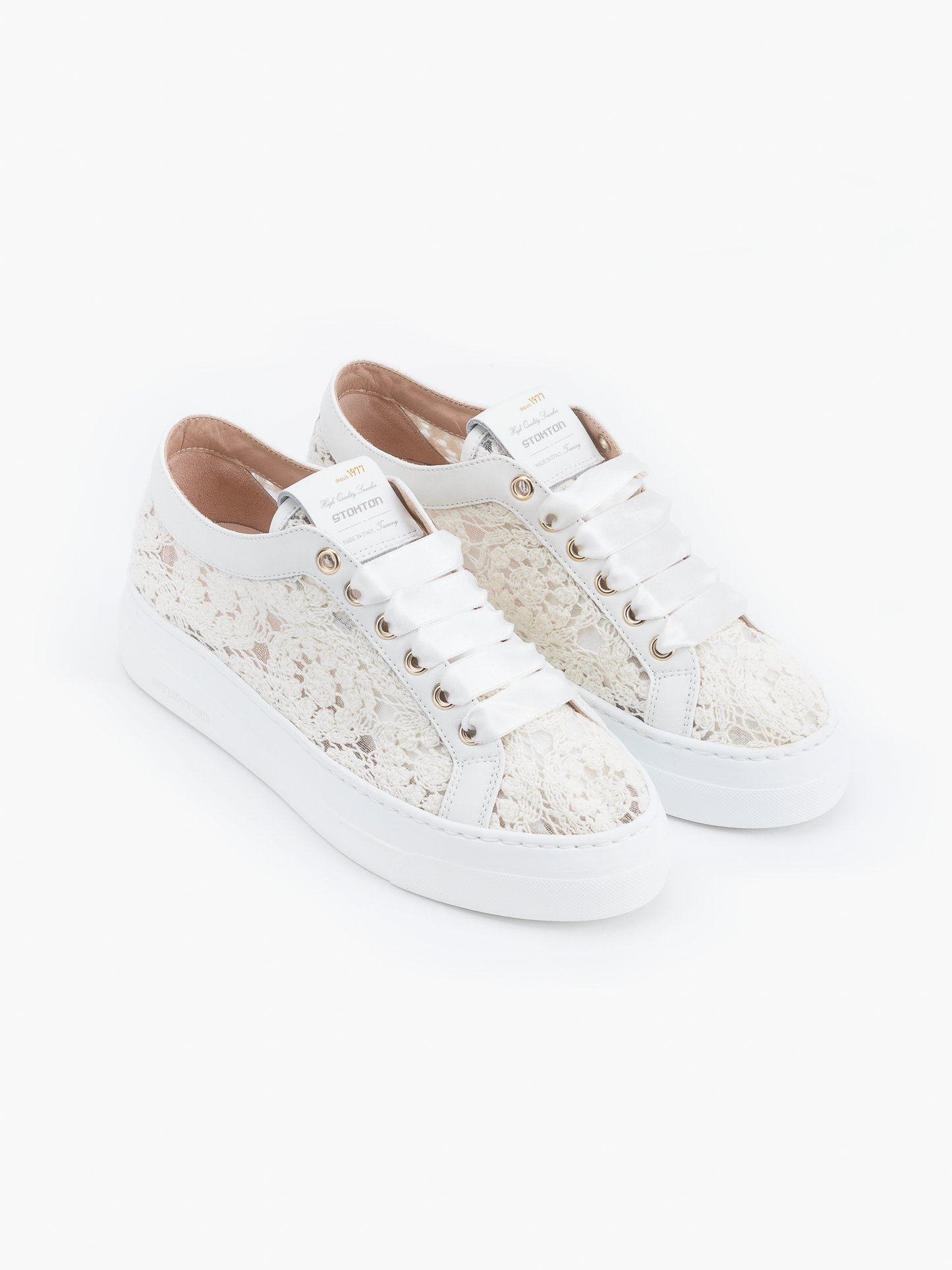 Sneakers Stokton Aria Ecrù in pizzo