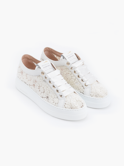 Sneakers Stokton Aria Ecrù in pizzo