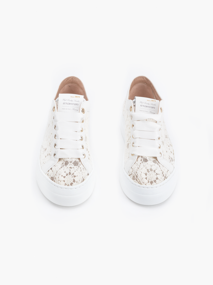 Sneakers Stokton Aria Ecrù in pizzo