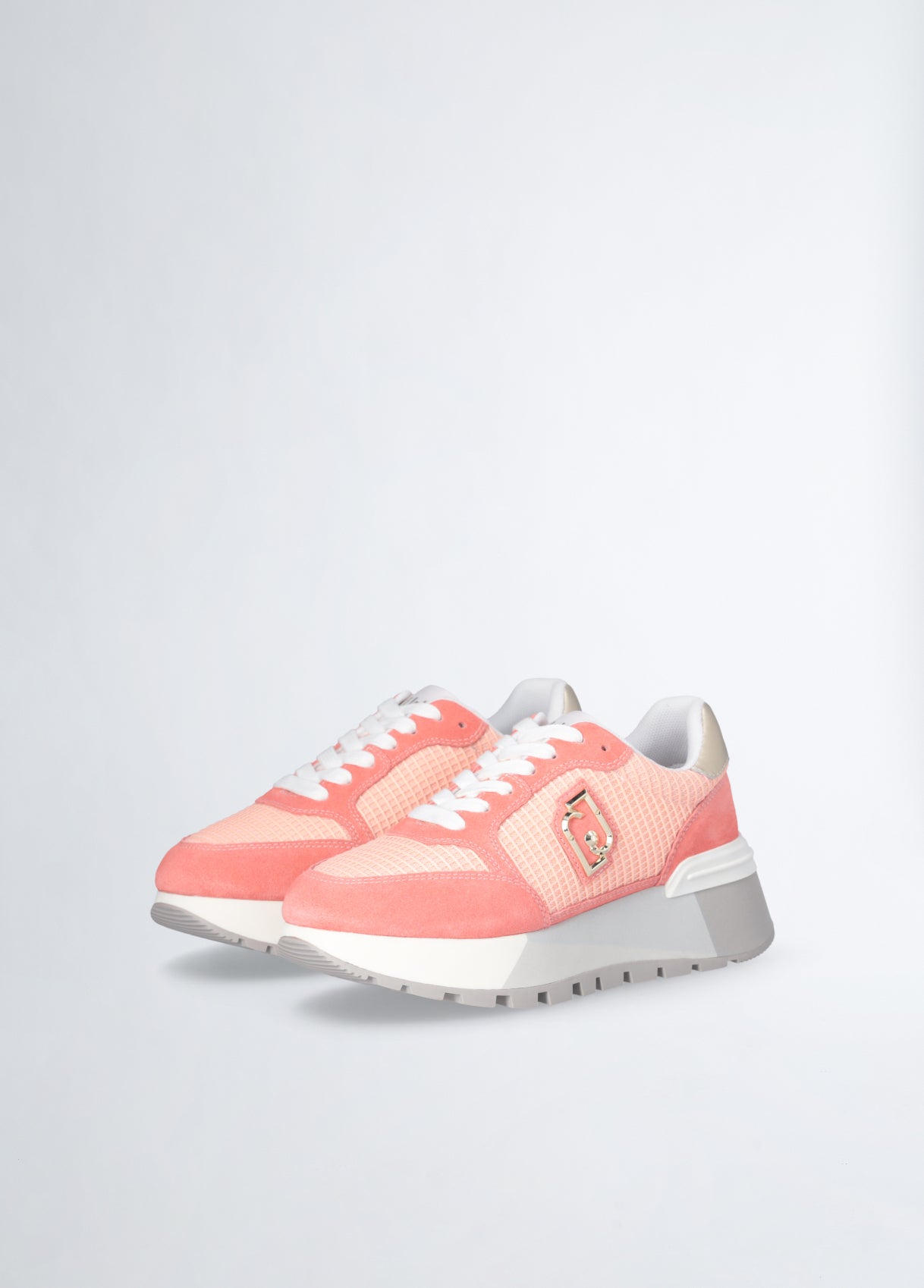 Sneakers in suede e brighty mesh rosa Liu-Jo