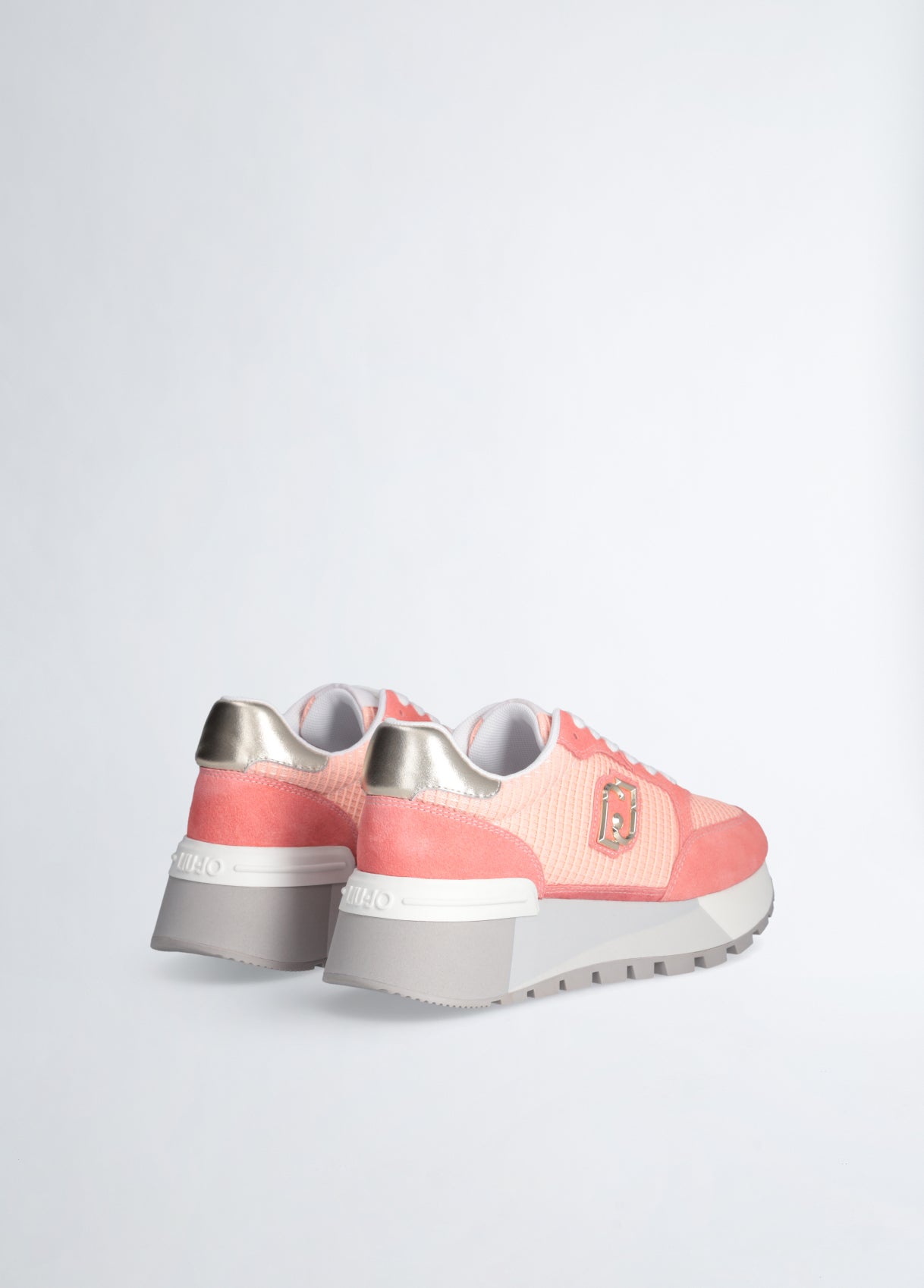 Sneakers in suede e brighty mesh rosa Liu-Jo