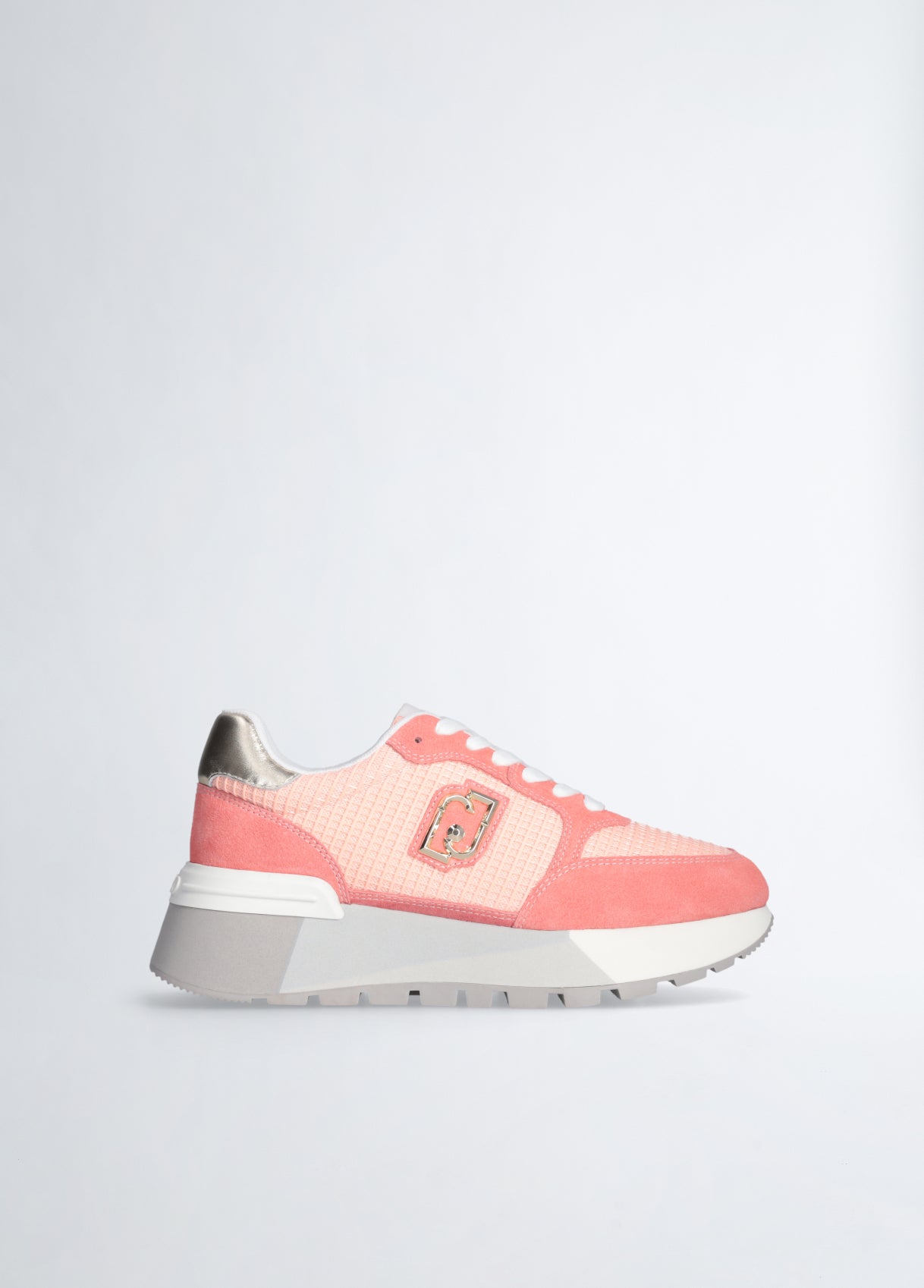 Sneakers in suede e brighty mesh rosa Liu-Jo