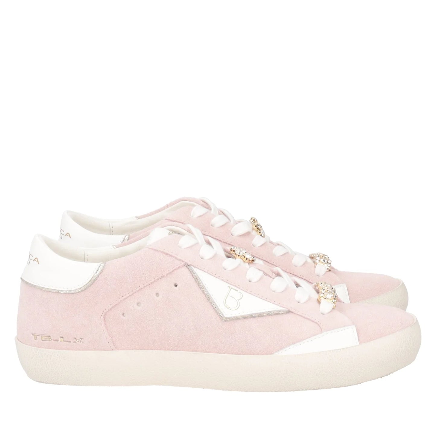 Sneakers in pelle scamosciata cipria Tosca Blu
