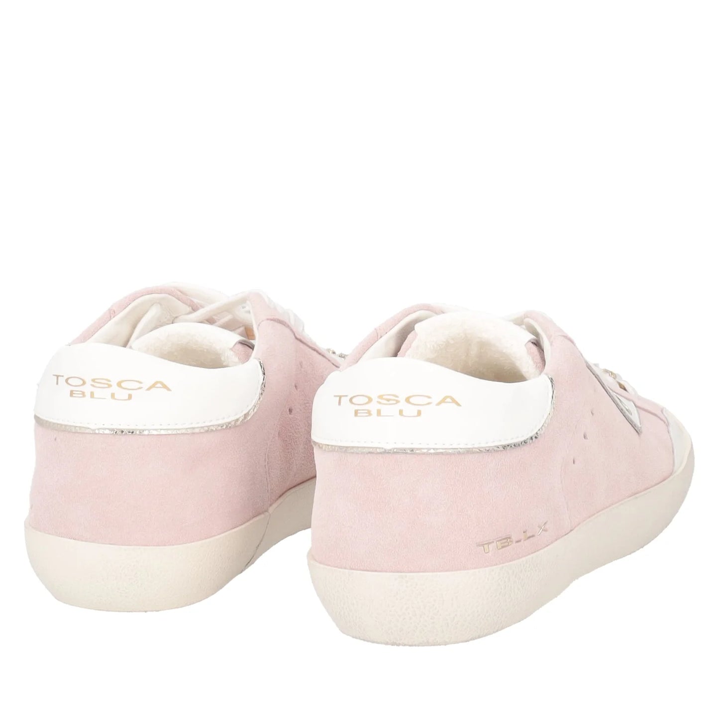 Sneakers in pelle scamosciata cipria Tosca Blu