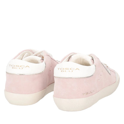 Sneakers in pelle scamosciata cipria Tosca Blu
