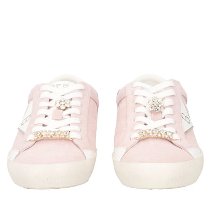 Sneakers in pelle scamosciata cipria Tosca Blu